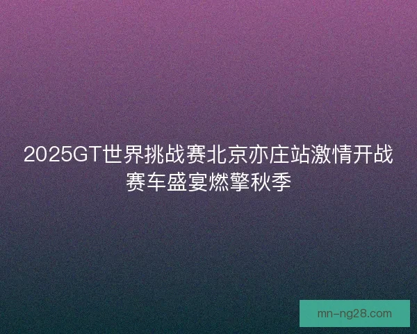 2025GT世界挑战赛北京亦庄站激情开战赛车盛宴燃擎秋季